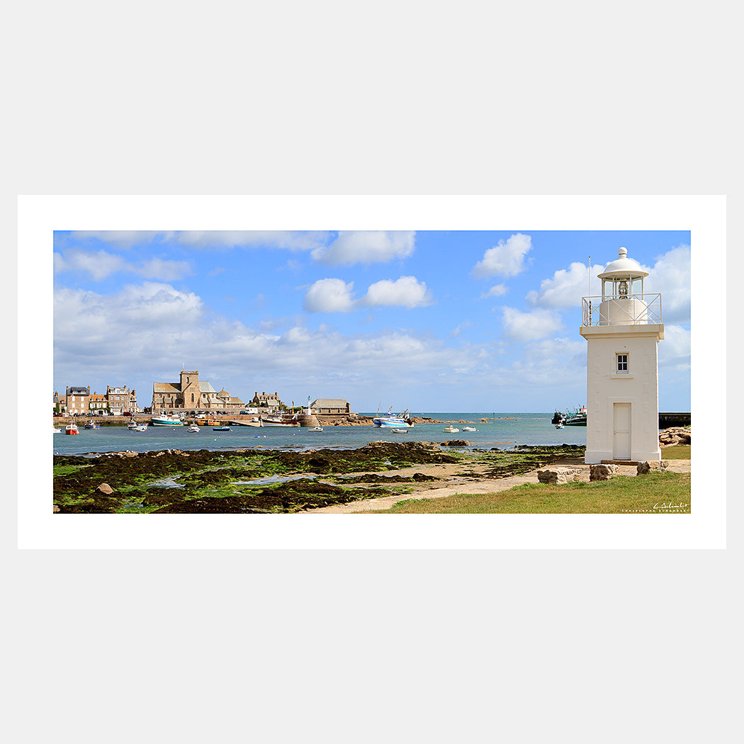 Poster photo 0747 Le port de Barfleur avec le phare et l'église