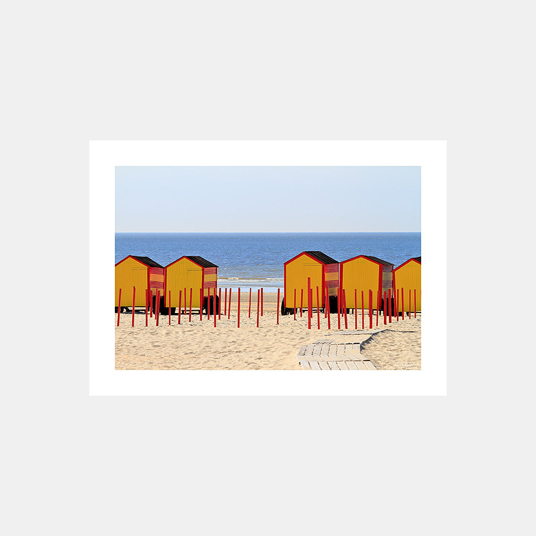 Poster photo 1219 Cabines de plage oranges de Belgique